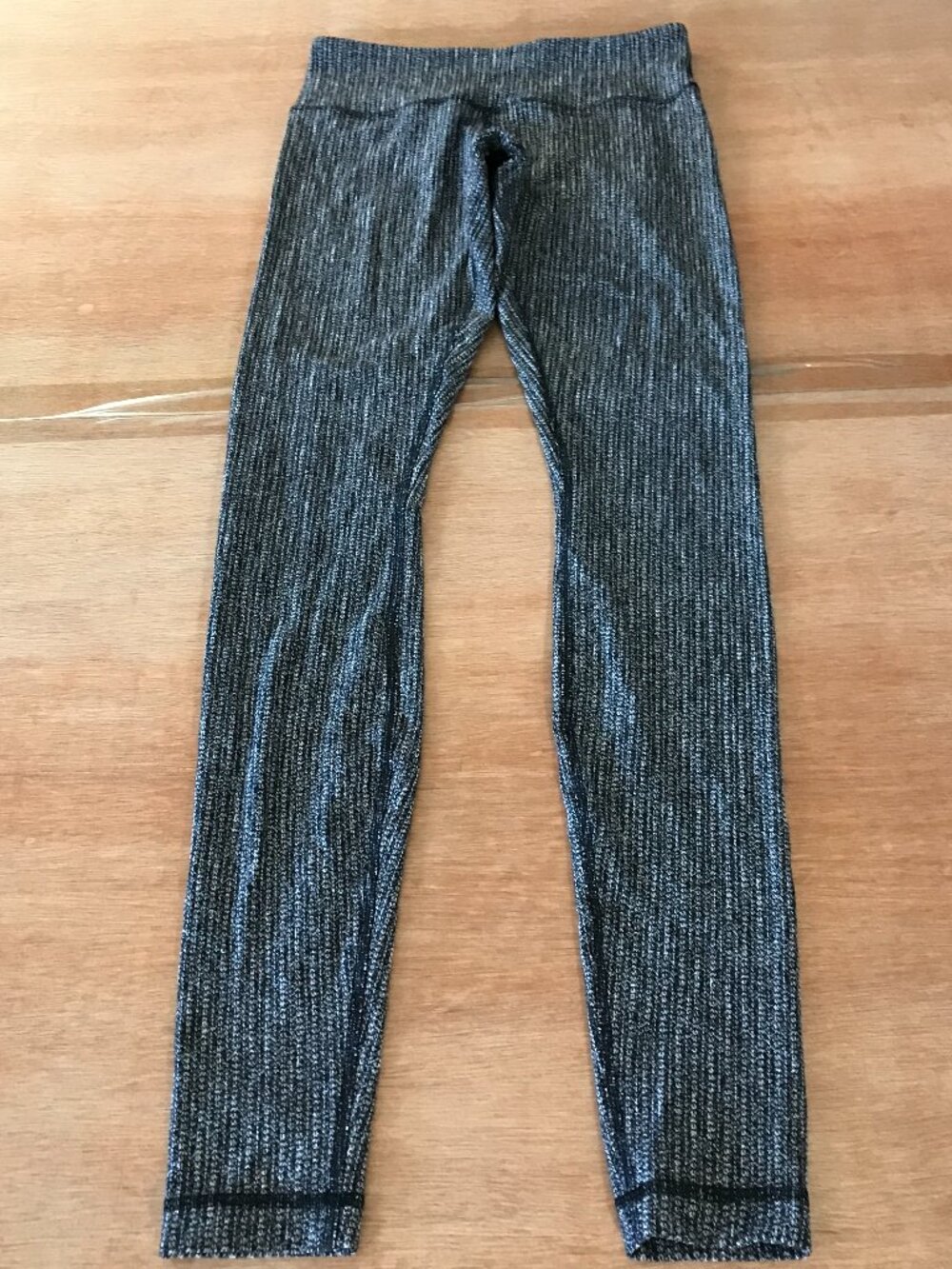 Lululemon Wunder Under Leggings Women 4 Black Heathered Mid Rise Hip Pocket